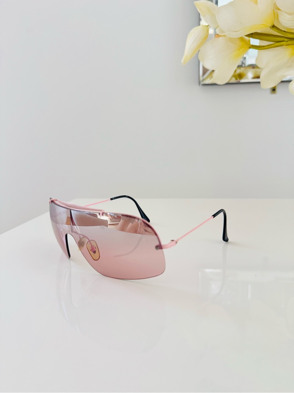Vintage 🌸 Authentic Ray ban light pink rimless sunglasses - Picture 6 of 11